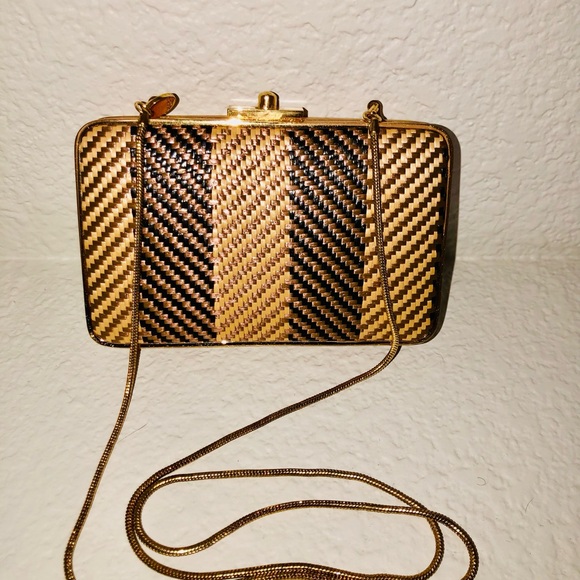 henri bendel Handbags - henri bendel After Party leather Woven Evening Clutch with Chain